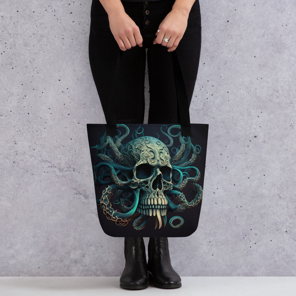 SKULL OCTOPUS TENTACLE TOTE BAG