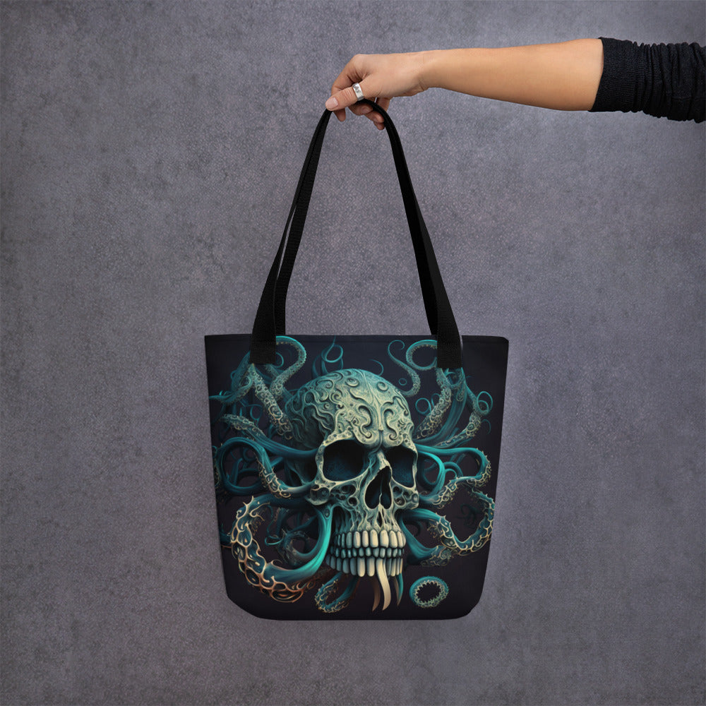 SKULL OCTOPUS TENTACLE TOTE BAG