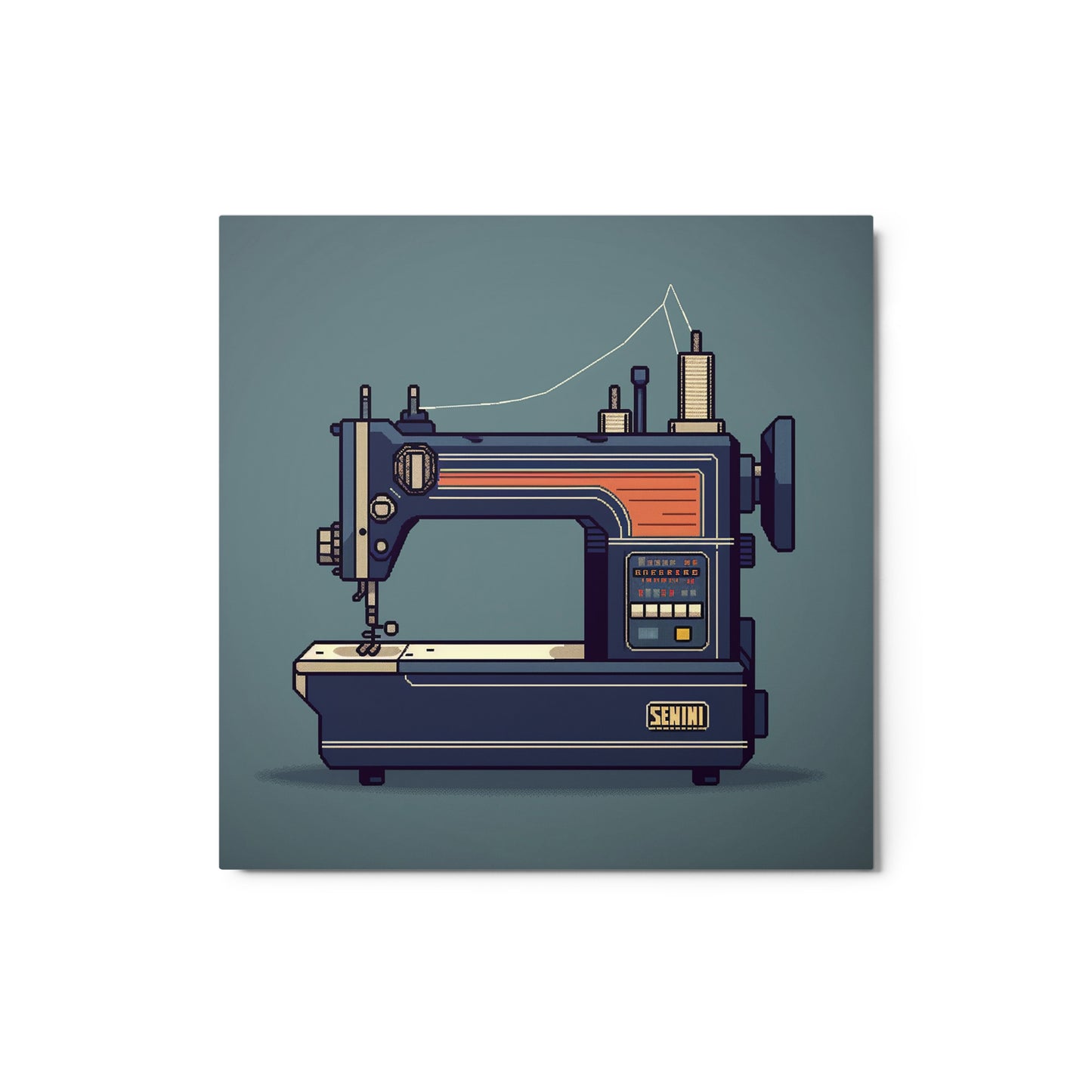 Sewing machine wall art metal print