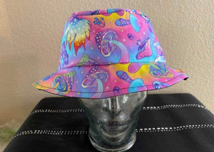 Neon mushroom bucket hat