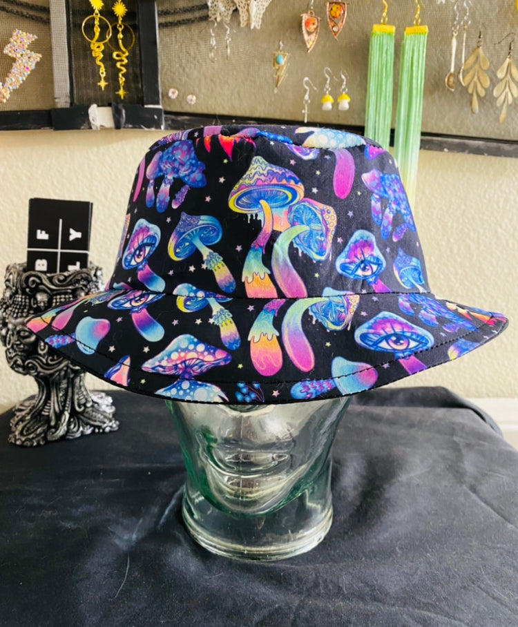 Neon mushroom bucket hat