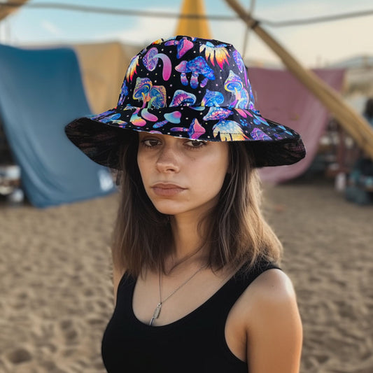 Neon mushroom bucket hat