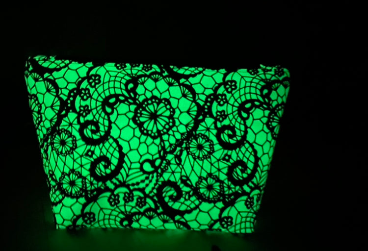 Glow in the dark lace pouch