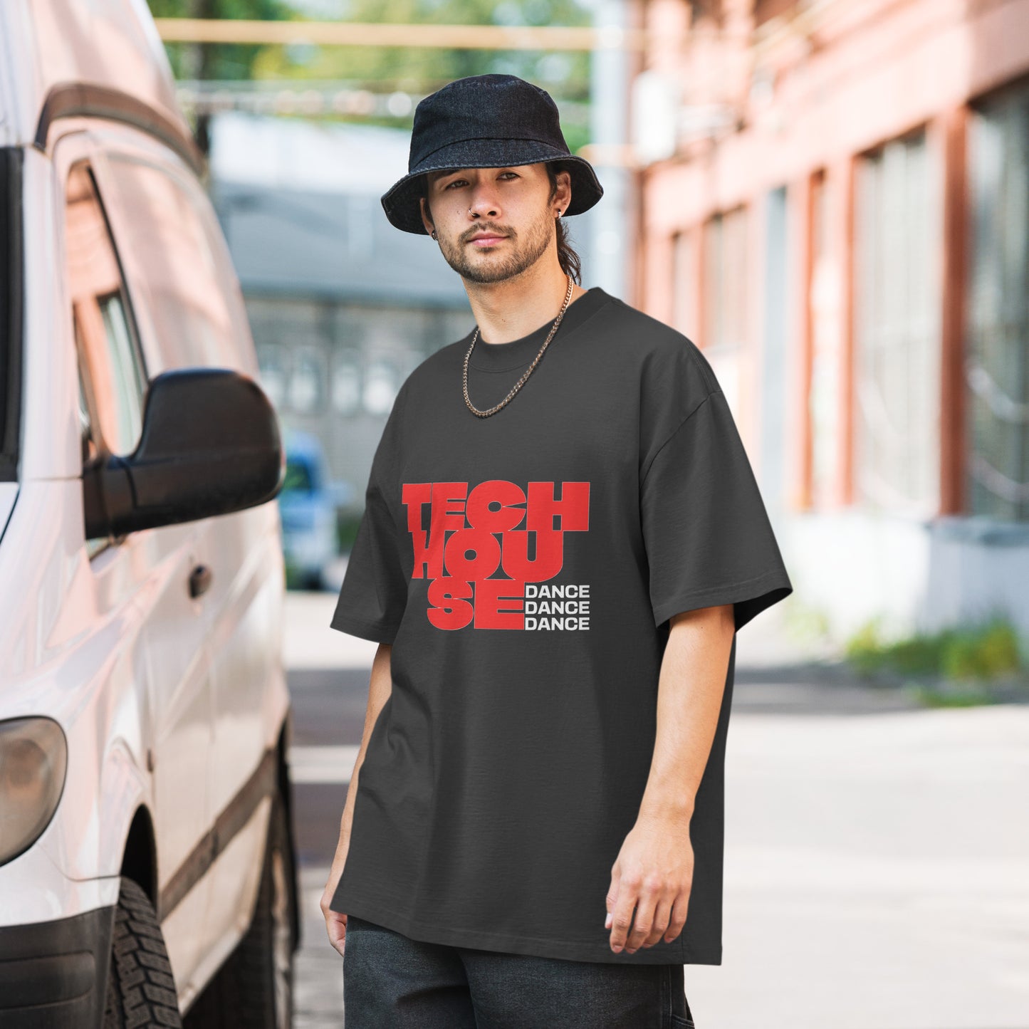 TECH HOUSE Oversized faded t-shirt