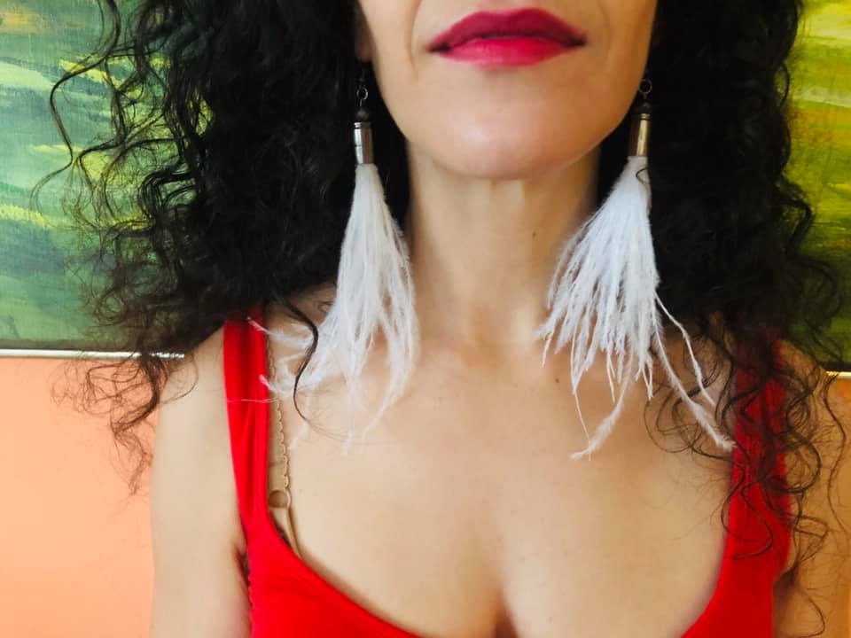 white wedding feather boho bullet gypsy ostrich earrings