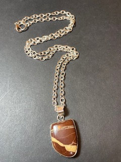 brown landscape jasper unisex handmade necklace