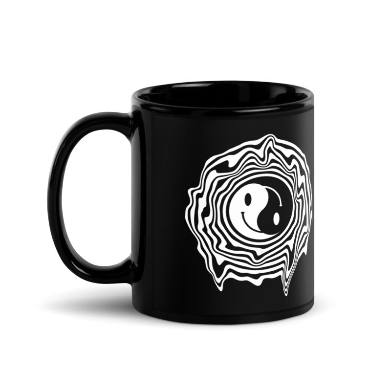 BLACK YING YANG TRIPPY MUG