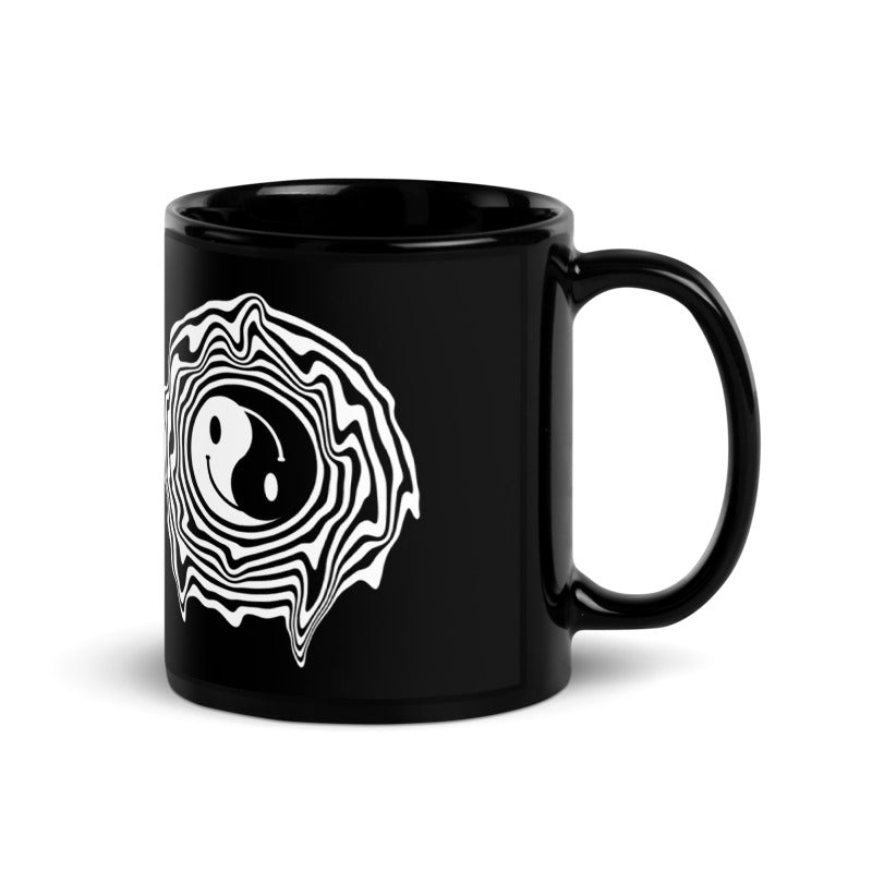 BLACK YING YANG TRIPPY MUG