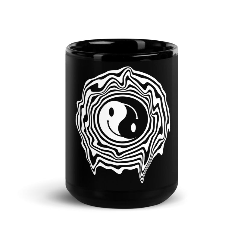 BLACK YING YANG TRIPPY MUG