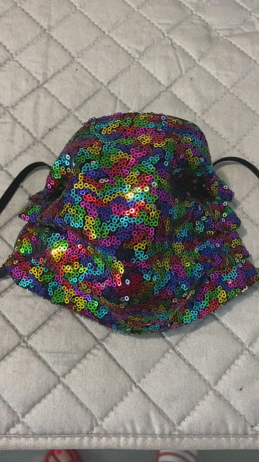 DISCO RAINBOW SEQUINS FACE MASK