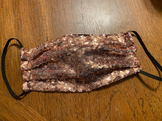 Rose gold sequins face mask
