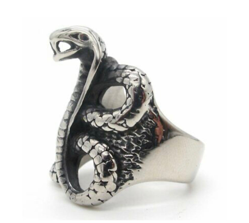 snake unisex stainless steel ring