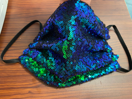 DISCO MERMAID SEQUINS IRIDESCENT STUNNA FACE MASK
