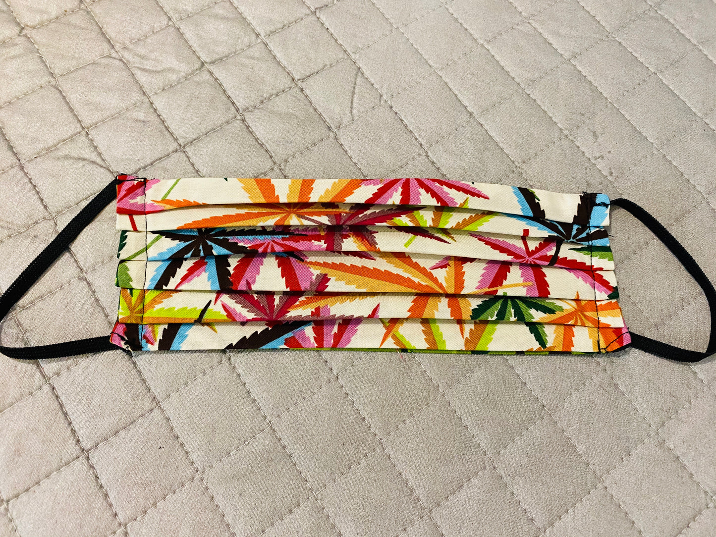COLORED LEAVES WEED FACE MASK