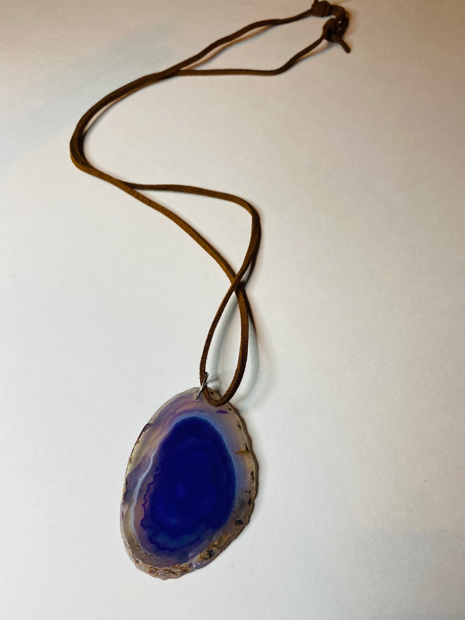 blue agate geode handmade necklace jewelry