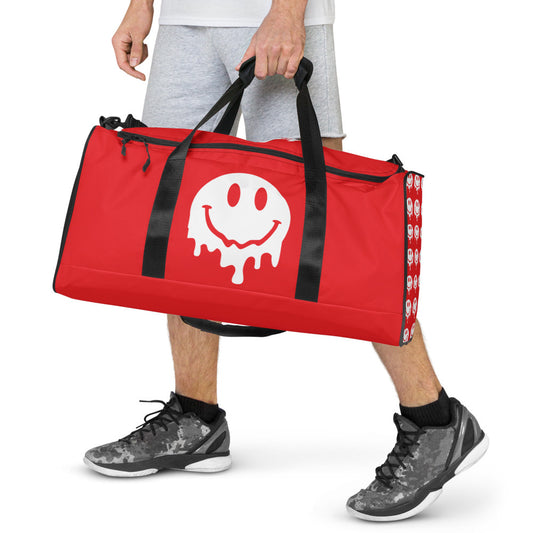 RED MELTY SMILEY DUFFLE