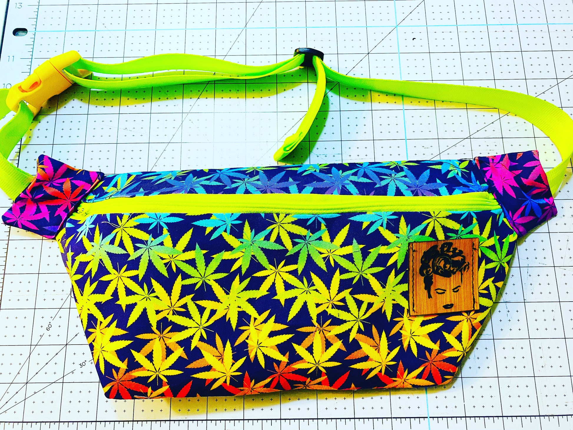 weed leaf fanny pack