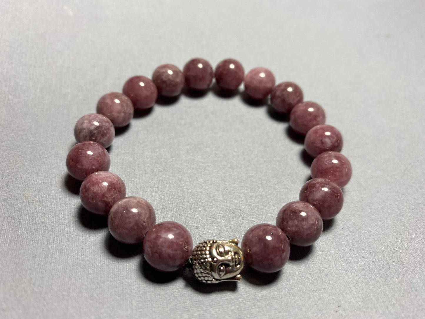 Lepidolite Buddha bracelet