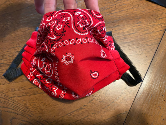 Red bandana face mask