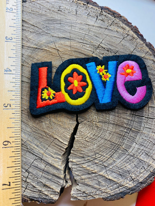 LOVE HIPPIE IRON ON PATCH