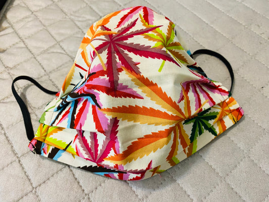 COLORED LEAVES WEED FACE MASK