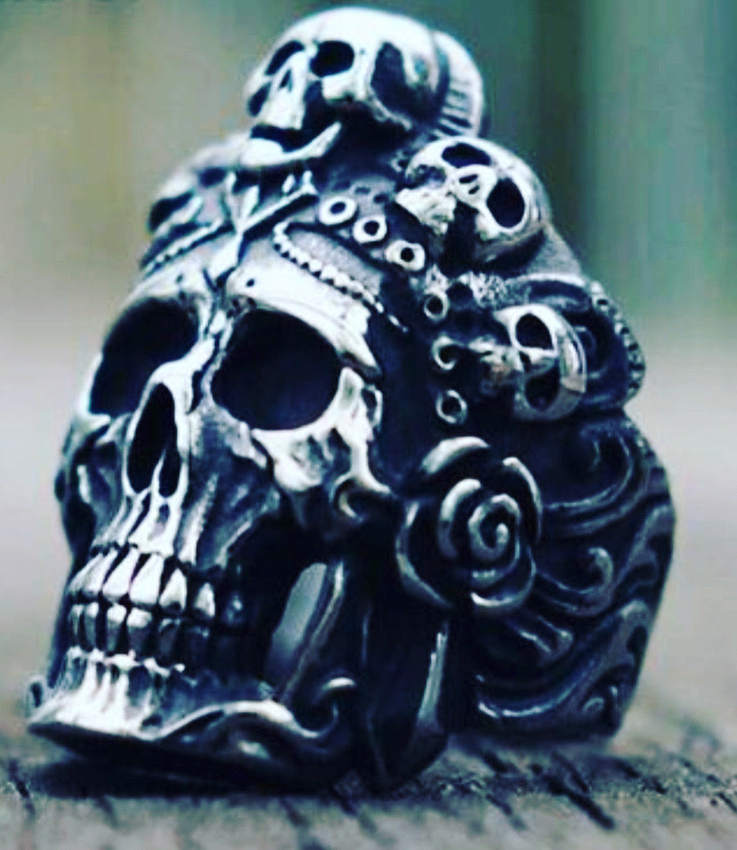 Skull stainless steel unisex ring