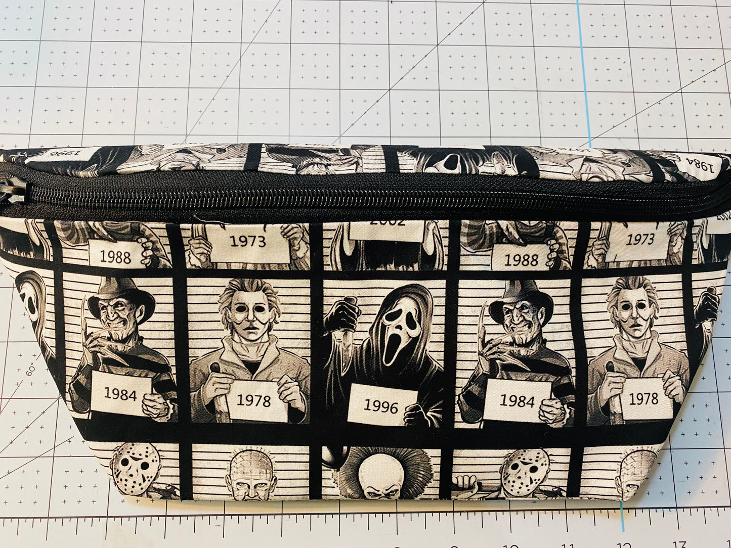 scary movies mugshot fanny pack