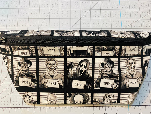 scary movies mugshot fanny pack