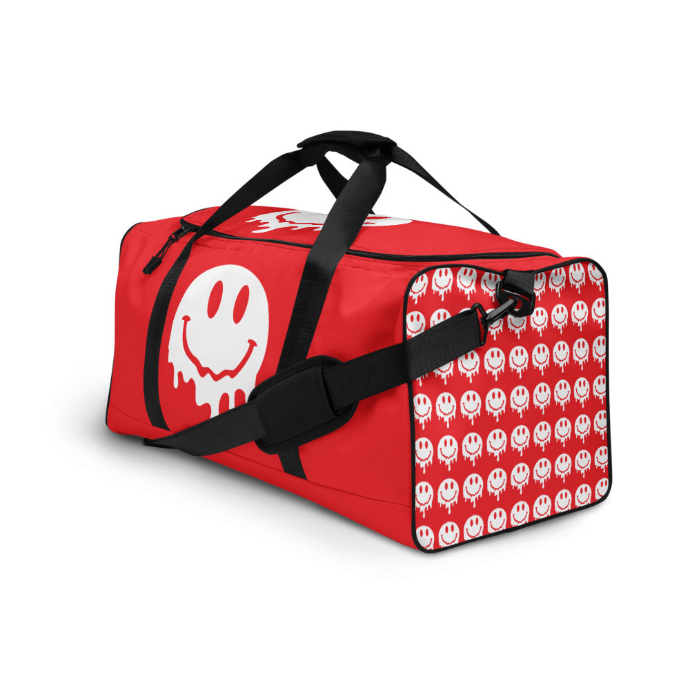 RED MELTY SMILEY DUFFLE