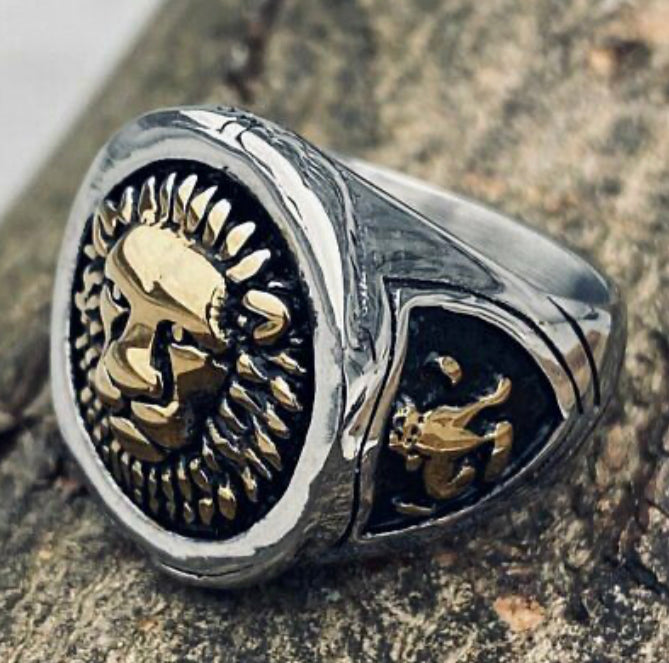 LION HEAD MENS STAINLESS STEEL RING
