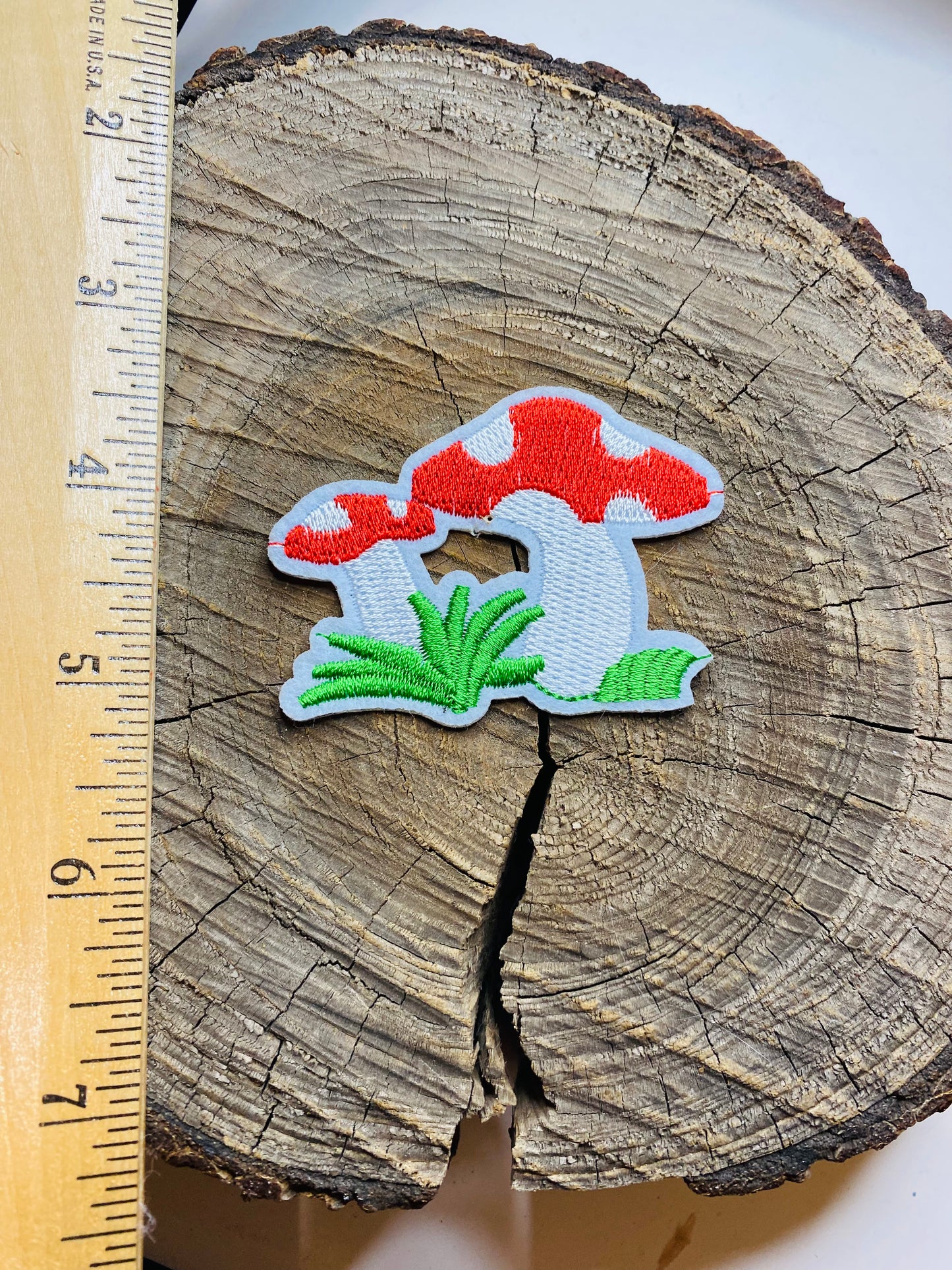 Mushroom iron on patch