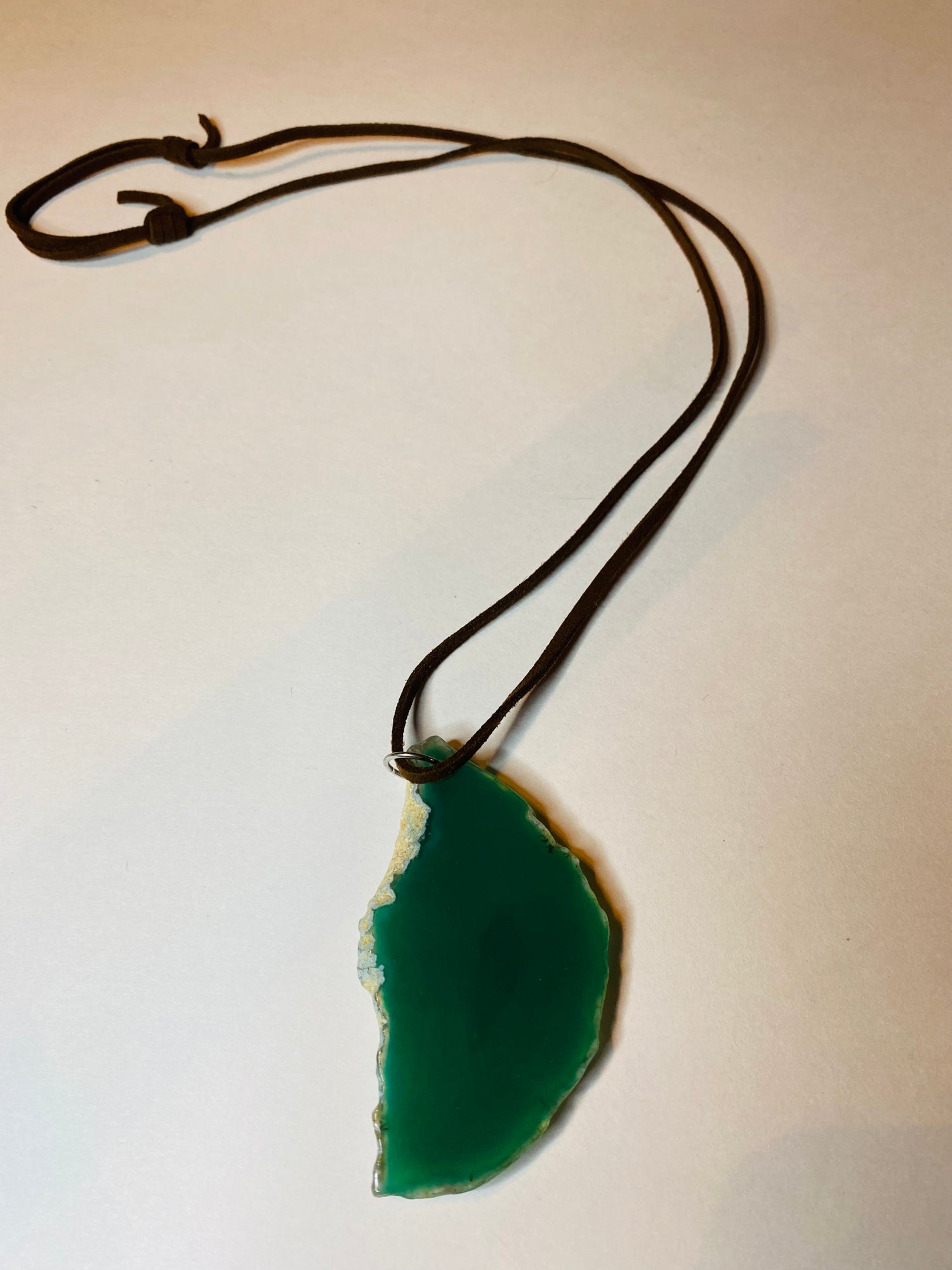 green agate geode handmade necklace jewelry