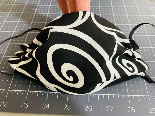 BLACK N WHITE SWIRLS face mask