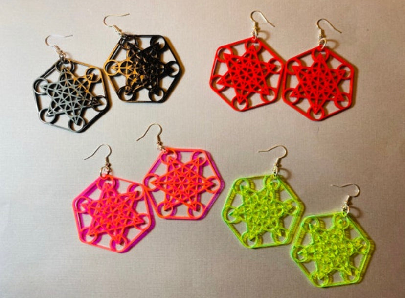metatrons cube earrings