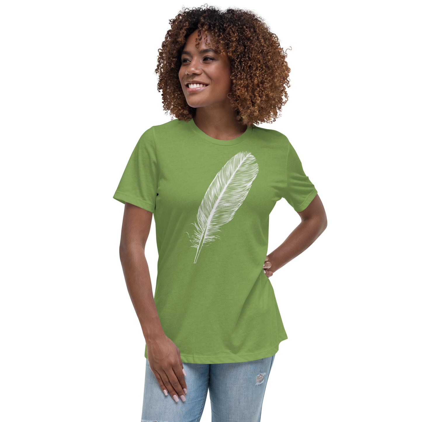 WHITE FEATHER T SHIRT