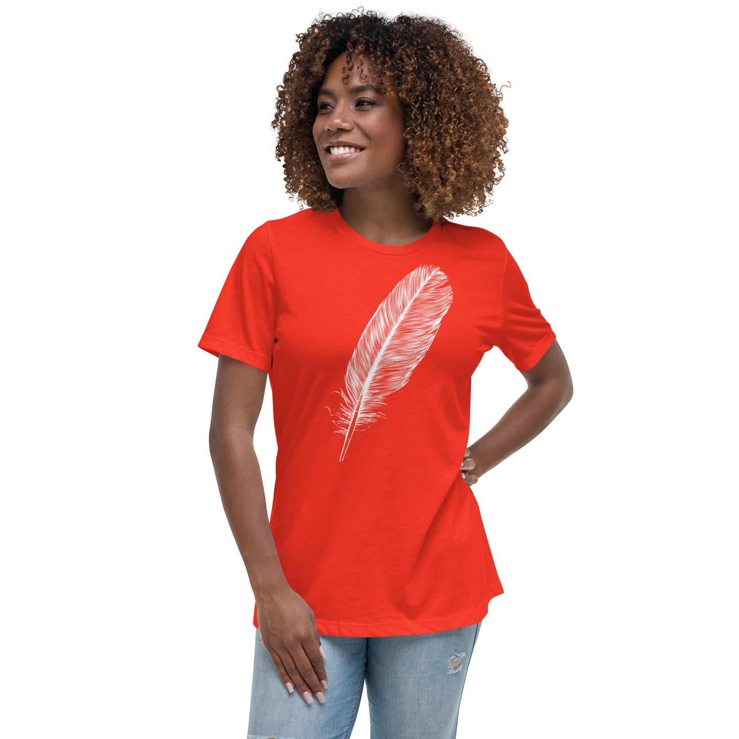 WHITE FEATHER T SHIRT
